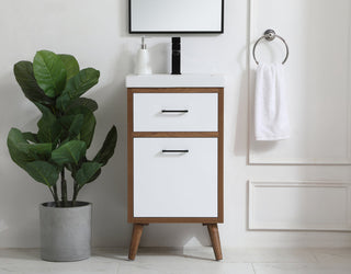 18 inch bathroom vanity in matte white