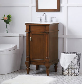 18 in. Single Bathroom Vanity set in walnut