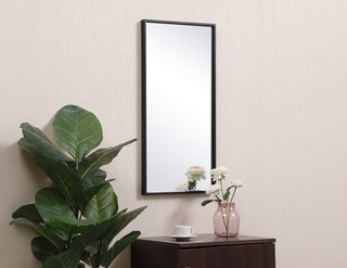 Metal frame rectangle mirror 14x28 inch in black