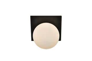 Jillian 1 light Black and frosted white Bath Sconce