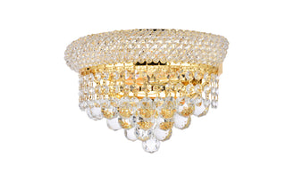 Primo 2 light Gold Wall Sconce Clear Royal Cut Crystal