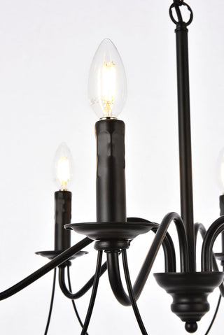 Westley 6 lights pendant in black