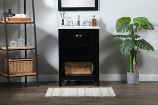 24 inch Single bathroom vanity in black