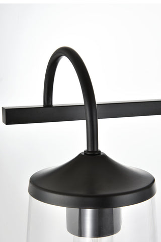 Avani 3 light Black and Clear Bath Sconce