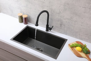 Sem Single Handle Pull Down Sprayer Kitchen Faucet in Matte Black