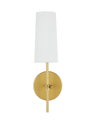 Mel 1 light Brass and White shade wall sconce