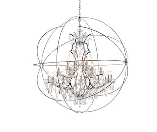 Geneva 25 light polished nickel Chandelier Clear Royal Cut crystal