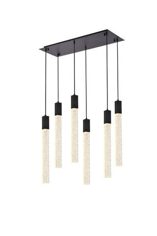 Weston 6 lights pendant in black