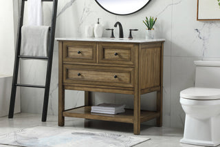 36 inch Single bathroom vanity in driftwood