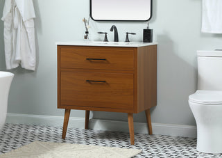 30 inch Single bathroom vanity in teak