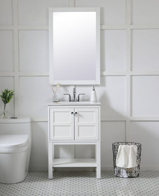 Aqua rectangle vanity mirror 24 inch in White