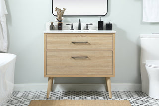 36 inch Single bathroom vanity in mango wood with backsplash