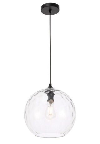 Gibson 1 light Black and Clear glass pendant