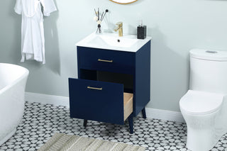 24 inch bathroom vanity in Blue