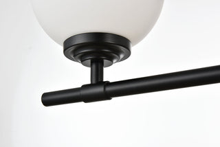 Ansley 3 light Black and frosted white Bath Sconce