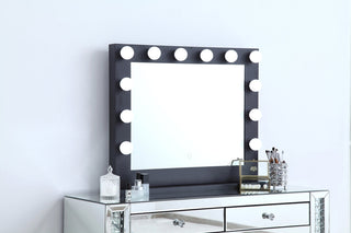 Brenda 32 inch by 26 inch plug in LED 5000K mirror in black