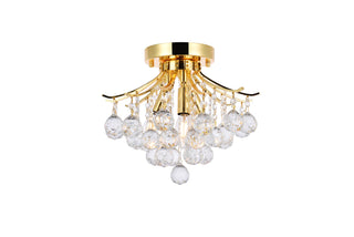 Toureg 3 light Gold Flush Mount Clear Royal Cut Crystal