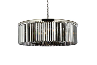 Sydney 10 light polished nickel Chandelier Silver Shade (Grey) Royal Cut Crystal