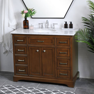 42 in. Single Bathroom Vanity set in teak