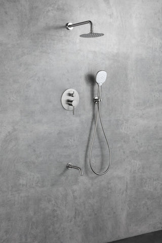 George Complete Shower and Tub Faucet with Rough-in Valve in Brushed Nickel