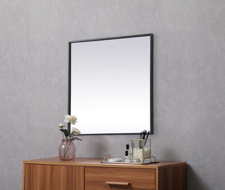 Metal Frame Square Mirror 24 inch in Black