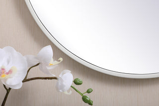 Metal frame round mirror 21 inch in White