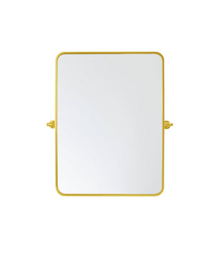 Soft corner pivot mirror 24x32 inch in gold