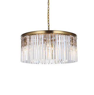 Sydney 31.5 inch round crystal chandelier in satin gold