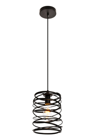 Hopper Collection Pendant D7.9 H11.8 Lt:1 Black Finish