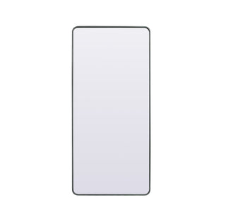 Soft Corner Metal Rectangle Full Length Mirror 32x72 Inch in Silver