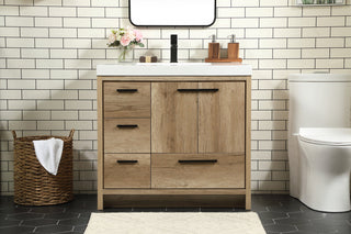 36 inch Single bathroom vanity in natural oak