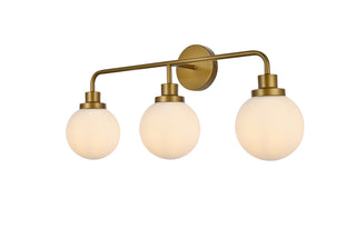 Hanson 3 lights bath sconce in brass with frosted shade