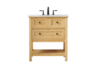 30 inch Single bathroom vanity in natural wood