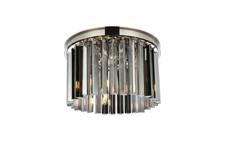 Sydney 3 light polished nickel Flush Mount Silver Shade (Grey) Royal Cut Crystal