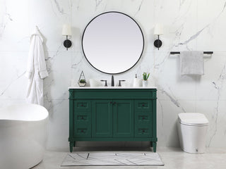 48 inch Single bathroom vanity in green with backsplash