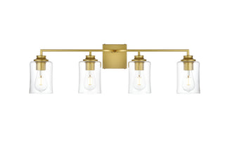 Ronnie 4 light Brass and Clear Bath Sconce