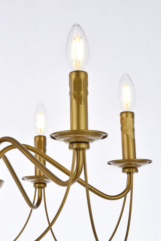 Westley 6 lights pendant in brass