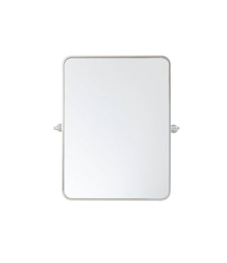 Soft corner pivot mirror 24x32 inch in silver