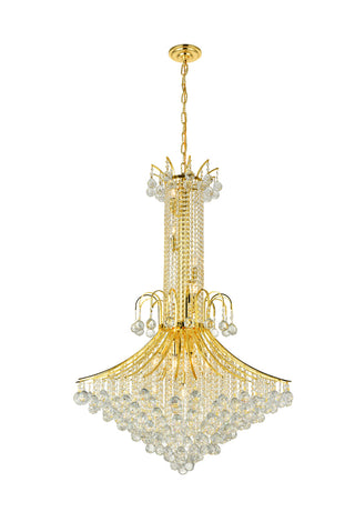 Toureg 16 light Gold Chandelier Clear Royal Cut Crystal