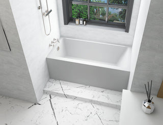 Alcove soaking bathtub 30x60 inch left drain in glossy white