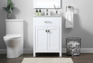 24 Inch SIngle Bathroom Vanity In White