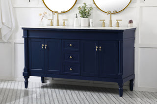 60 inch double bathroom vanity in blue