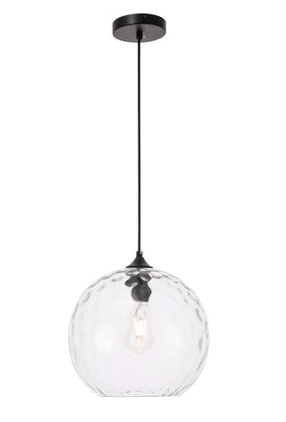 Gibson 1 light Black and Clear glass pendant