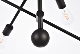 Axel 6 lights black pendant with chain