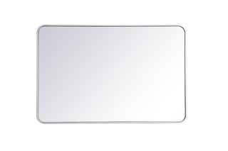 Soft corner metal rectangular mirror 28x42 inch in White