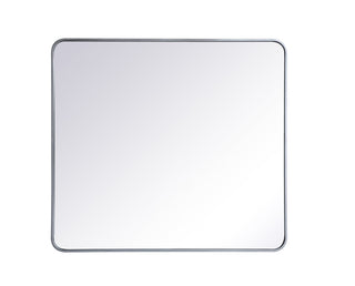 Soft corner metal rectangular mirror 36x40 inch in Silver