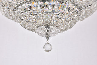 Tranquil 12 light Chrome Flush Mount Clear Royal Cut Crystal