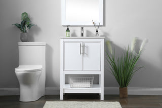 24 Inch SIngle Bathroom Vanity In White