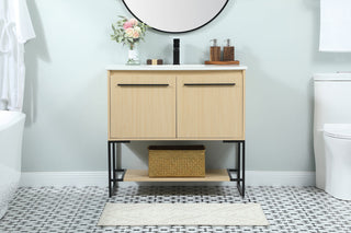 36 inch Single bathroom vanity in maple