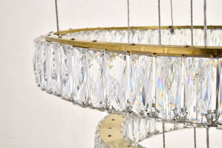 Monroe Integrated LED light Gold Chandelier Clear Royal Cut Crystal